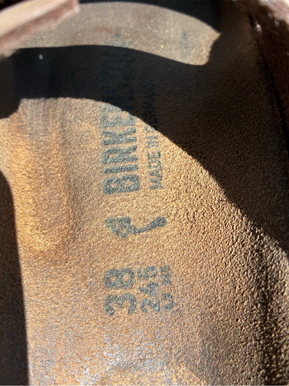 Birkenstock | Womens Brown Slide Sandals - Picture 11 of 14